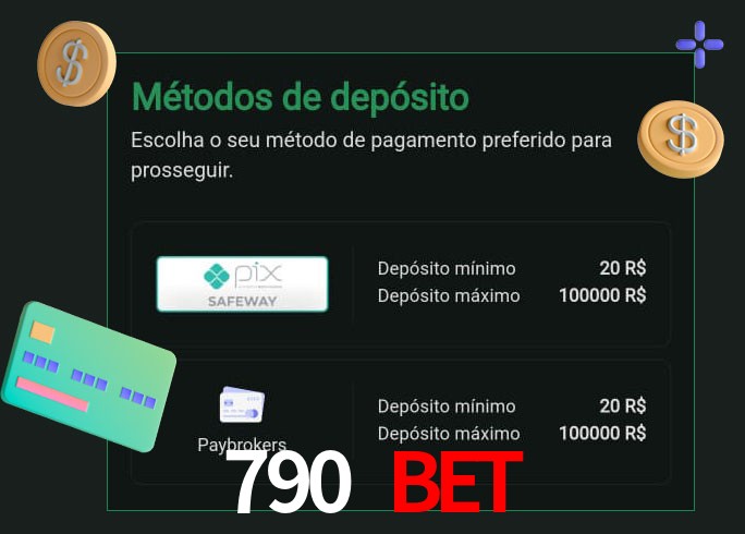 O cassino 790 Bet oferece uma grande variedade de métodos de pagamento